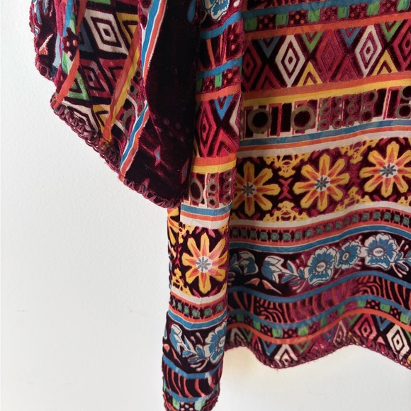 JOHNNY WAS Burnout Velvet Silk Tunic Top Size Medium - Picture 7 of 10